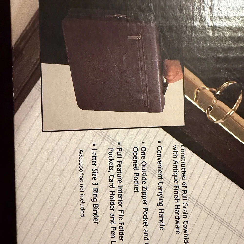 Brown Leather Men's or Women’s Organizer size 13 1/2” x 11” X 2”